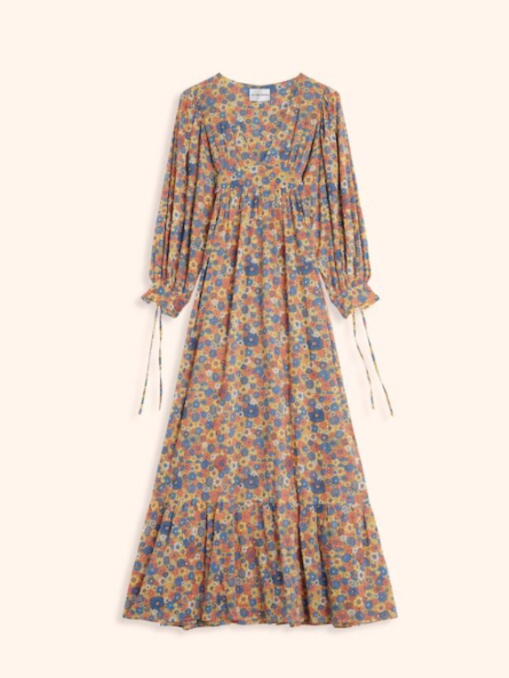 Antik Batik Paolina Cotton Voile Floral Print Maxi Dress XS/36 Boho Chic $292